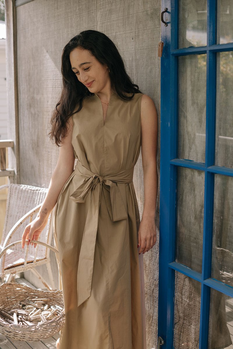 Organic Cotton Maxi Dress - Esse-Terracotta-XS-