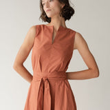 Organic Cotton Maxi Dress - Esse-Terracotta-XS-