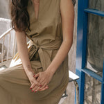 Organic Cotton Maxi Dress - Esse-Warm Sand-XS-