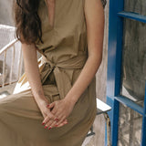Organic Cotton Maxi Dress - Esse-Warm Sand-XS-