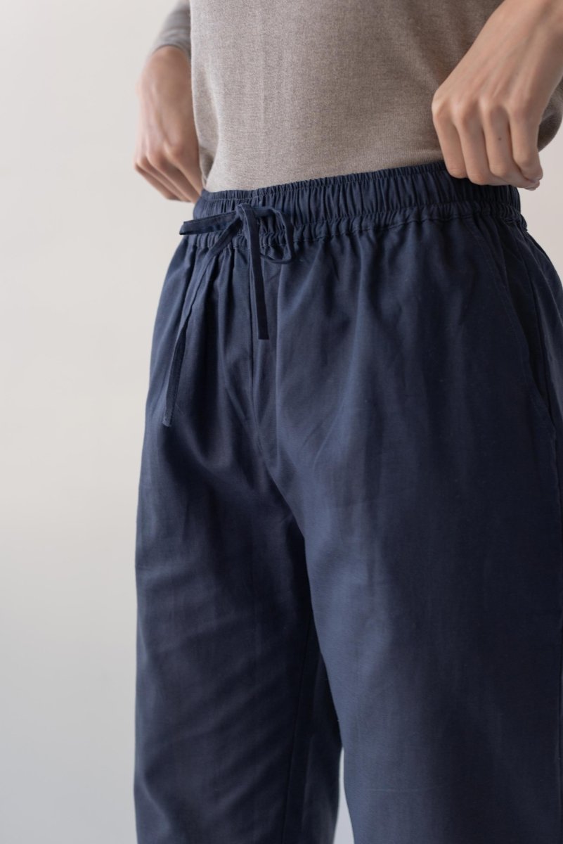 Relaxed Drawstring Capri - Esse-Nautical Blue-XXS-