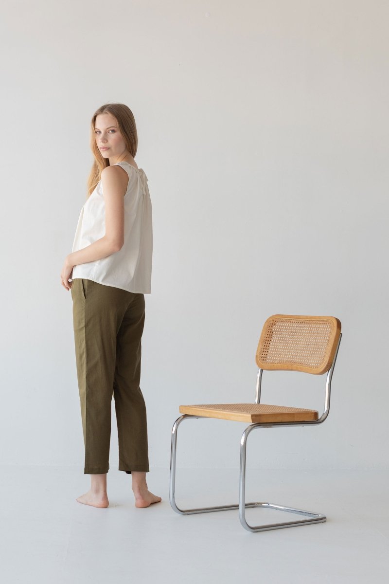 Relaxed Drawstring Capri - Esse-Olive-XXS-
