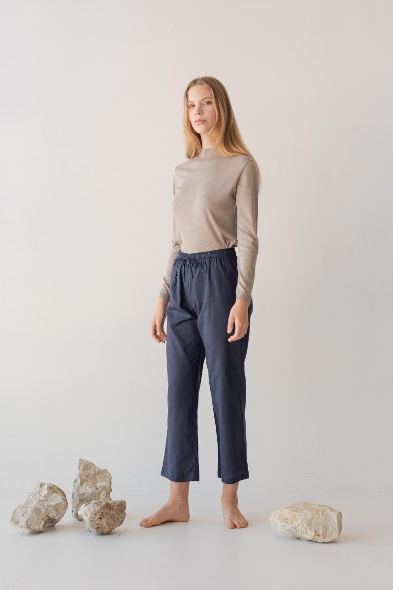Relaxed Drawstring Capri - Esse-White-XXS-