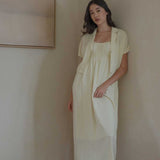 Ruched Bodice Dress in Lemon Drop - Esse-XS--