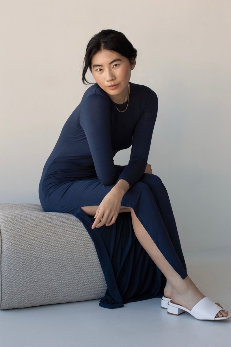 Sculptural Dress (Sample) - Esse - Nautical Blue - S -