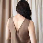 V-Back Tank Top - Esse-Cocoa Brown-XS-