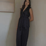 Wrap Vest in Black - Esse-XXS--