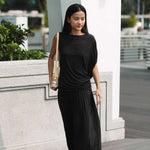 Cloud Asymmetric Blouse in Black - Esse-XXS - 