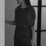 Cloud Asymmetric Blouse in Black - Esse-XXS - 