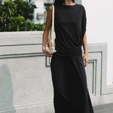 Cloud Asymmetric Blouse in Black - Esse-XXS - 