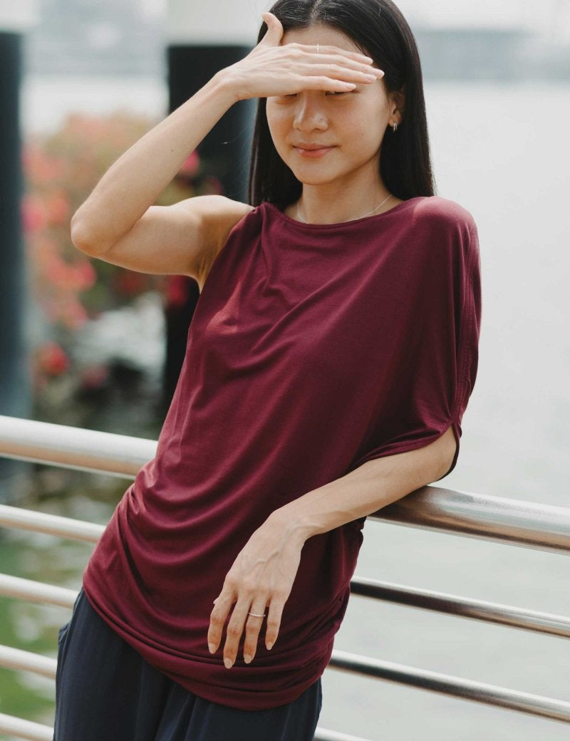 Cloud Asymmetric Blouse in Cherry - Esse-XXS - 