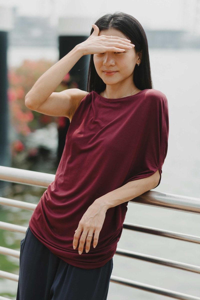 Cloud Asymmetric Blouse in Cherry - Esse-XXS - 