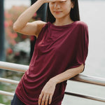 Cloud Asymmetric Blouse in Cherry - Esse-XXS - 