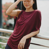 Cloud Asymmetric Blouse in Cherry - Esse-XXS - 