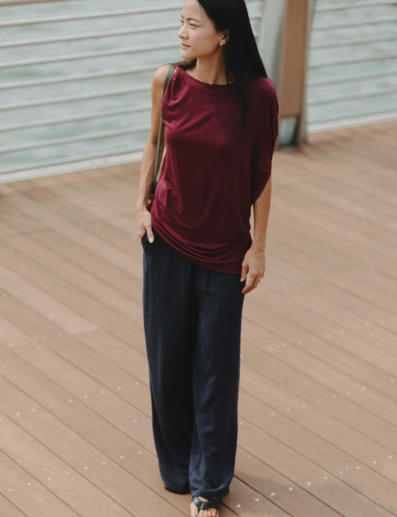 Cloud Asymmetric Blouse in Cherry - Esse-XXS - 