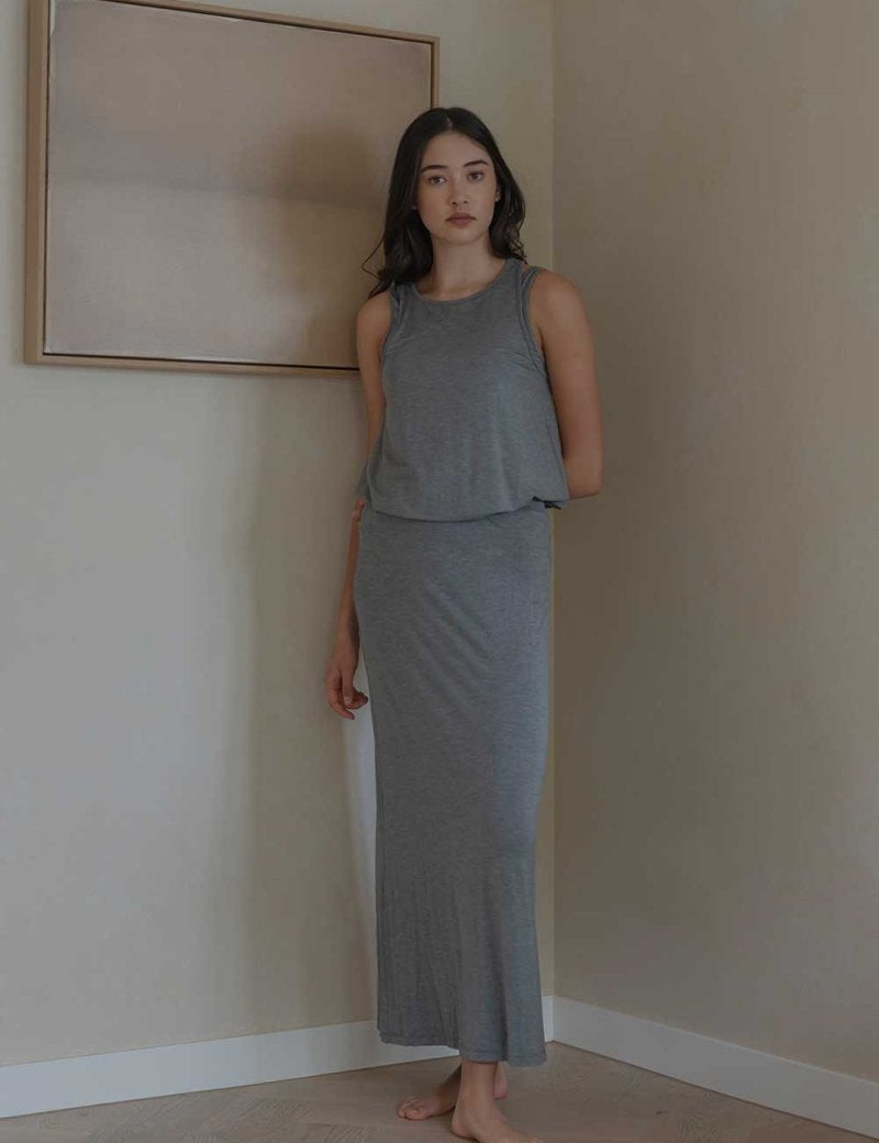 Cloud Cutaway Tank in Heather Grey - Esse-XS--