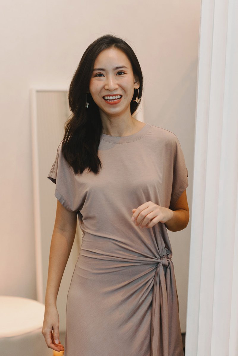 Cloud Dress with Side Tie in Blush - Esse-XXS--