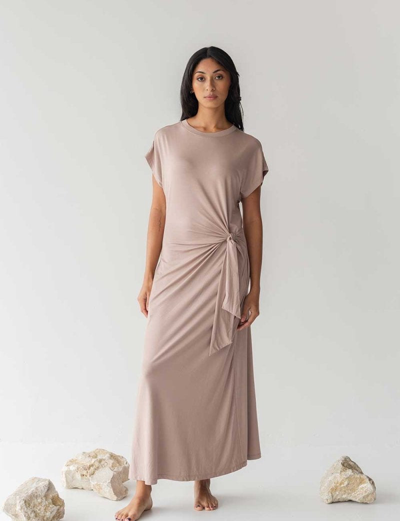 Cloud Dress with Side Tie in Blush - Esse-XXS--