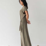 Cloud Dress with Side Tie in Olive - Esse-XXS--