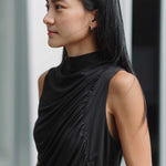 Cloud Ruched Top in Black - Esse-XS - 