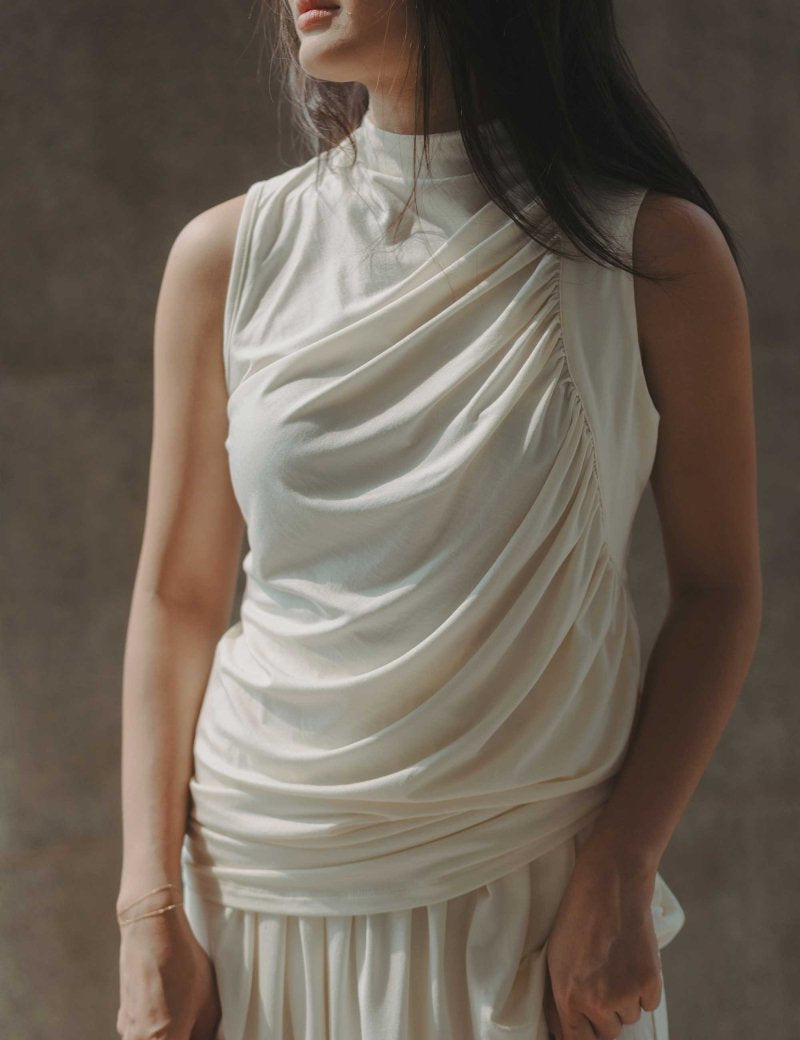 Cloud Ruched Top in Vanilla - Esse-XS - 