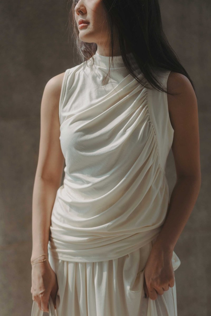 Cloud Ruched Top in Vanilla - Esse-XS - 