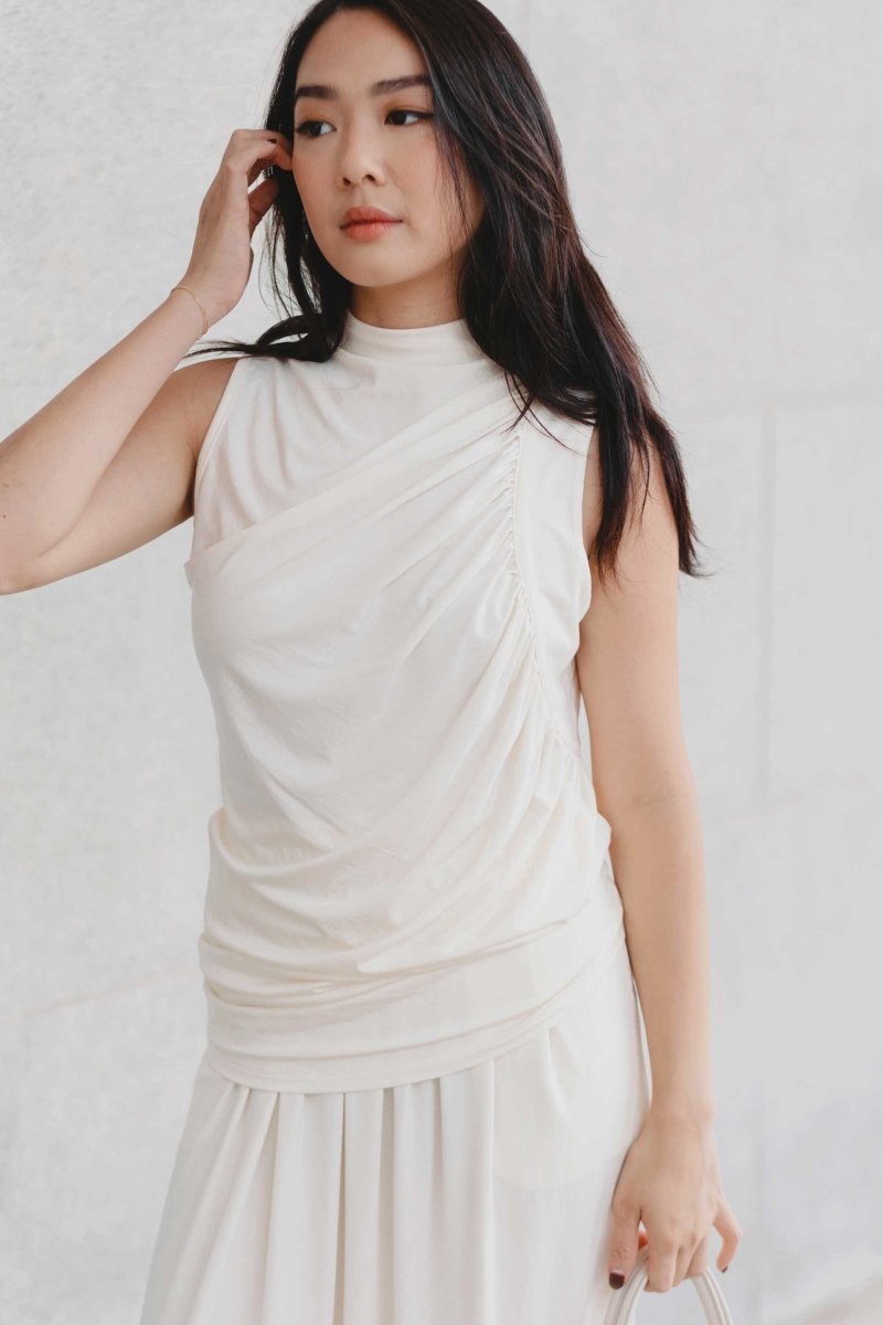 Cloud Ruched Top in Vanilla - Esse-XS - 