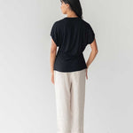 Cloud Top with Side Tie in Black - Esse-XXS--