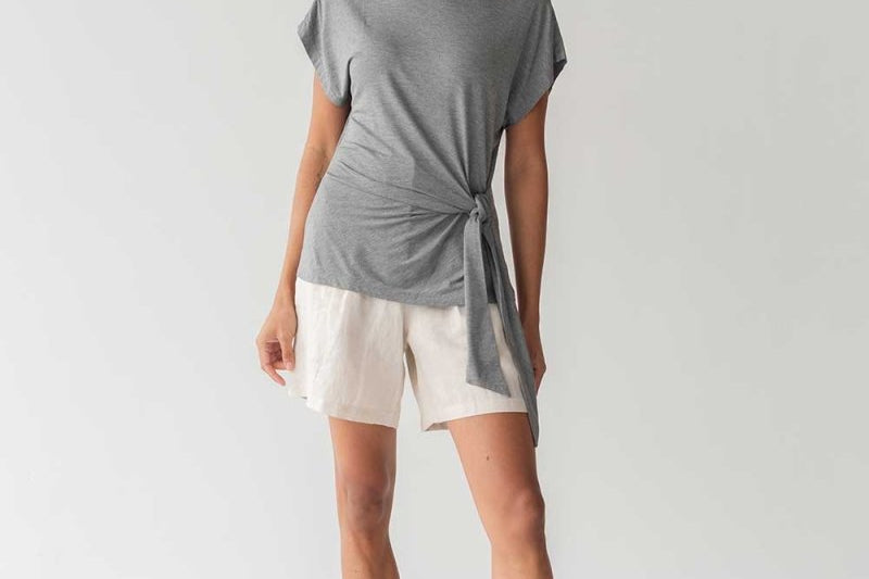 Cloud Top with Side Tie - Esse-Black-XXS-