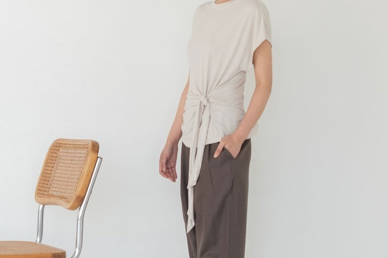 Cloud Top with Side Tie - Esse - Chalk - XXS - 