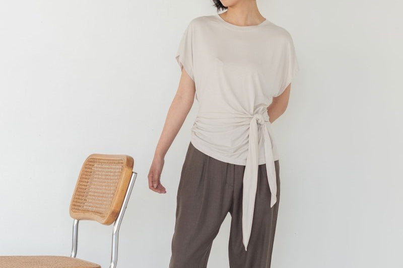 Cloud Top with Side Tie - Esse - Chalk - XXS - 