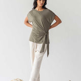 Cloud Top with Side Tie - Esse-Olive-XXS-