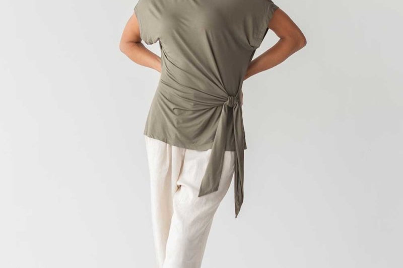 Cloud Top with Side Tie - Esse-Olive-XXS-