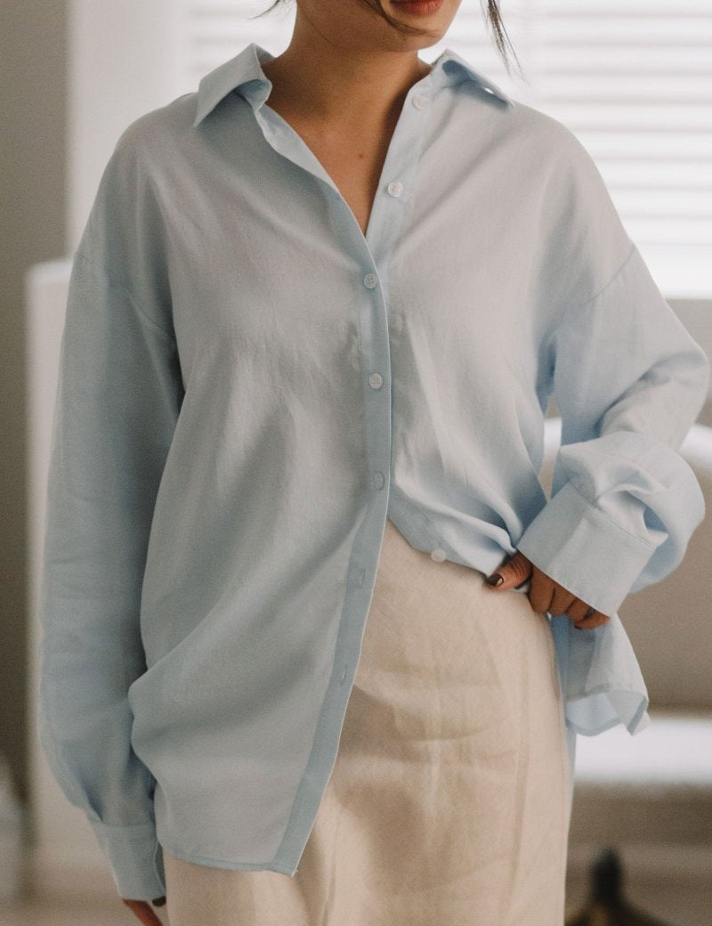 Cocoon Shirt 2.0 in Cerulean Blue - Esse-XS - 