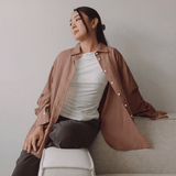 Cocoon Shirt 2.0 in Mocha - Esse-XS - 