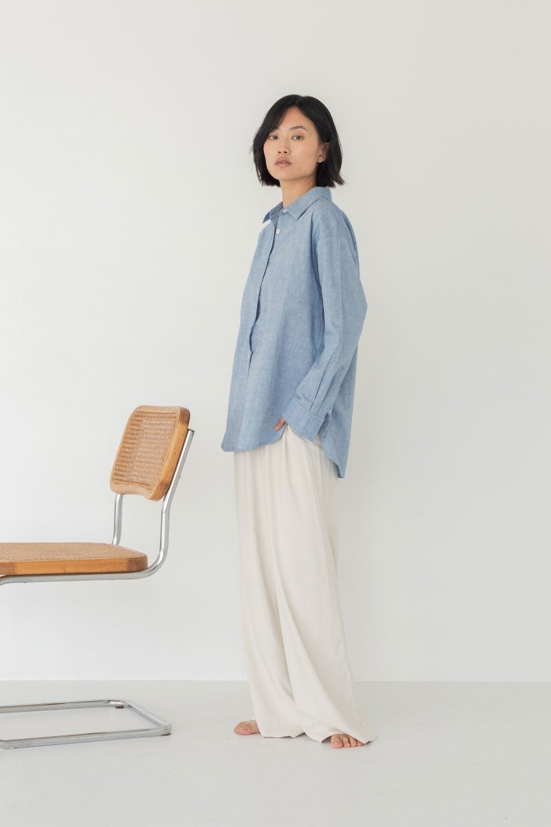 Cocoon Shirt in Dark Denim - Esse - XS - 