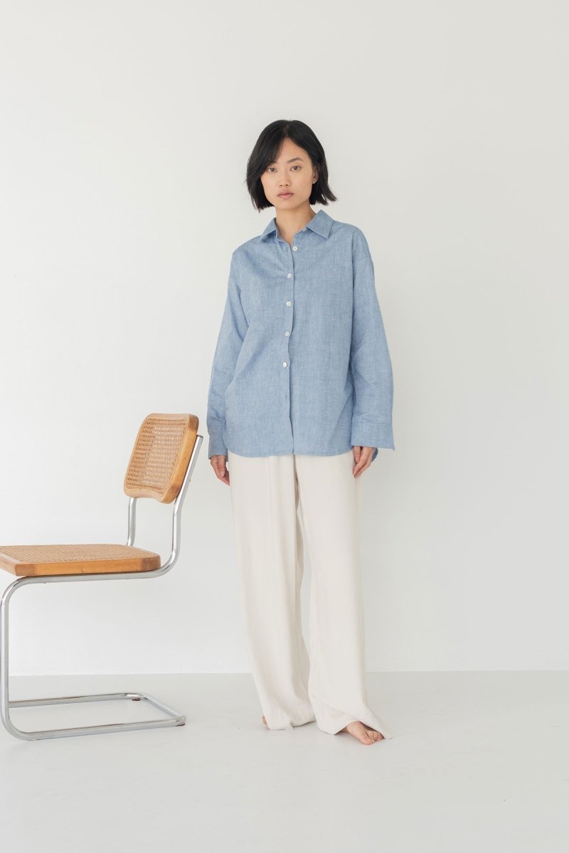 Cocoon Shirt in Dark Denim - Esse - XS - 
