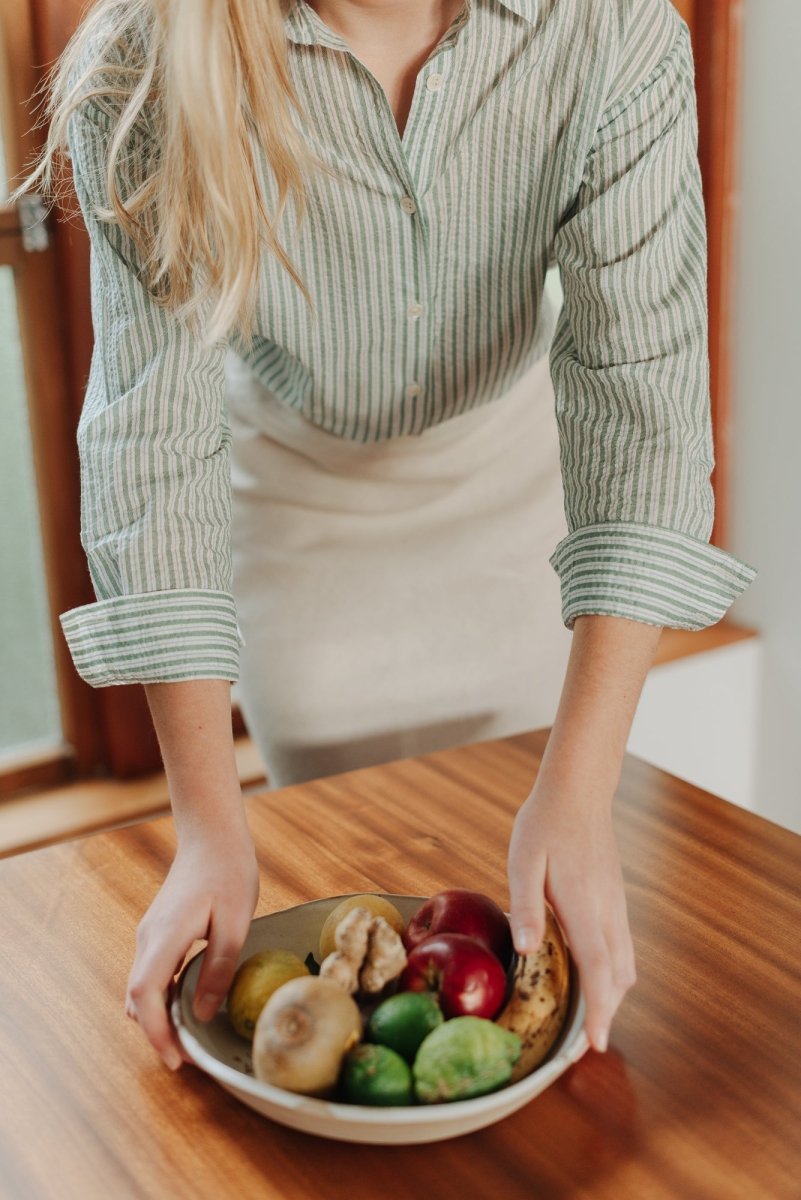 Cocoon Shirt in Stripes - Esse - Verdant Green - XS - 