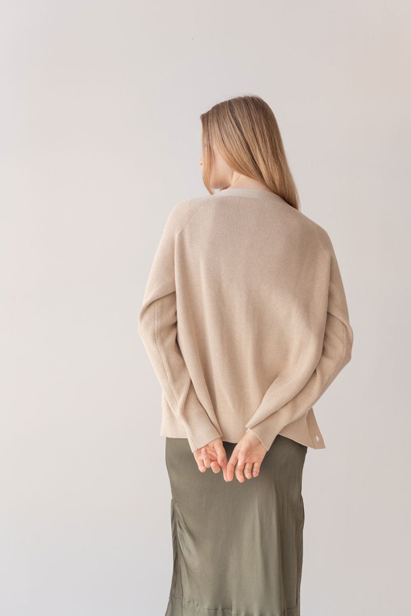 Cotton Cashmere Cardigan - Esse - Warm Sand - One Size - 