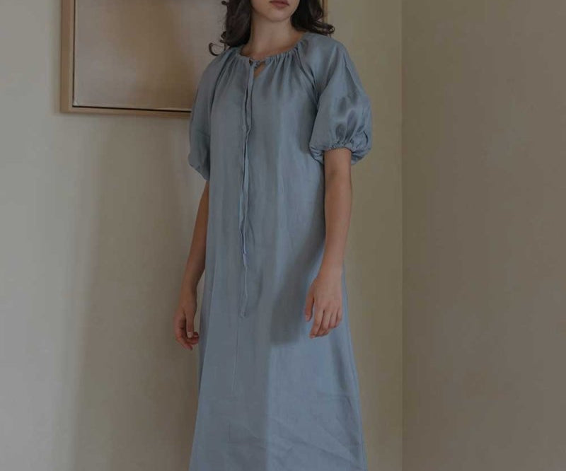 Country Dress in Dusty Blue - Esse-XXS (MTO)-Option 1-