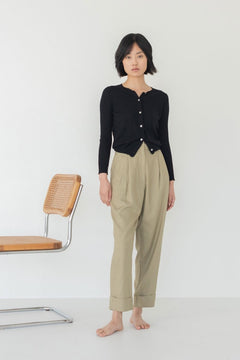 Cropped Cardigan in Boucle in Black - Esse - S - 