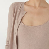 Cropped Cardigan in Boucle in Warm Sand - Esse - S - 