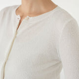 Cropped Cardigan in Boucle in White - Esse - S - 