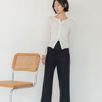 Cropped Cardigan in Boucle in White - Esse - S - 