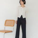 Cropped Cardigan in Boucle in White - Esse - S - 