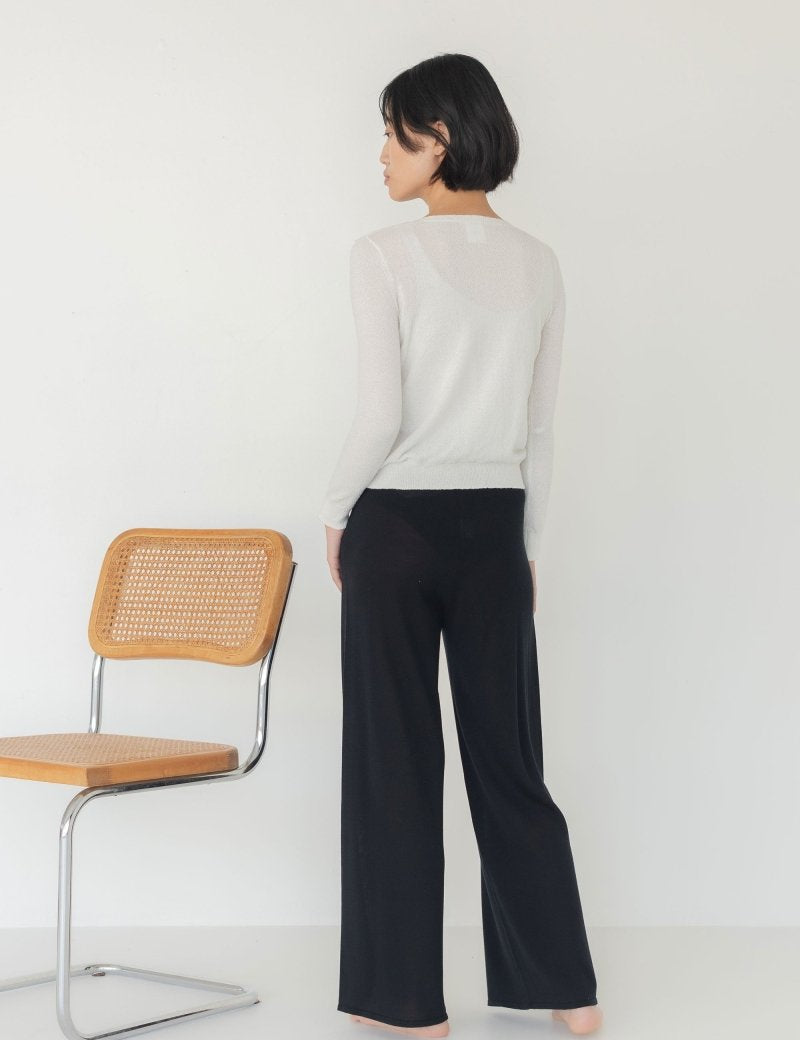 Cropped Cardigan in Boucle in White - Esse - S - 