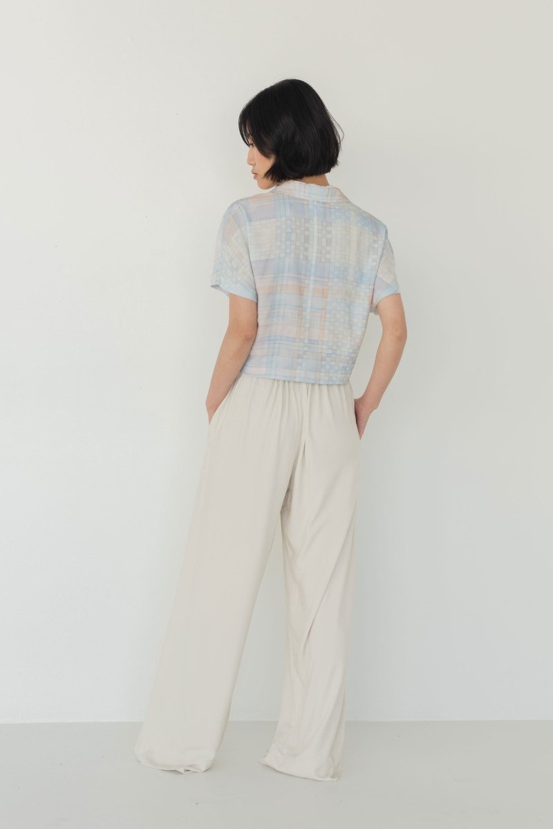 Cropped Shirt - Watercolour Plaid - Esse - Sommer - XS - 