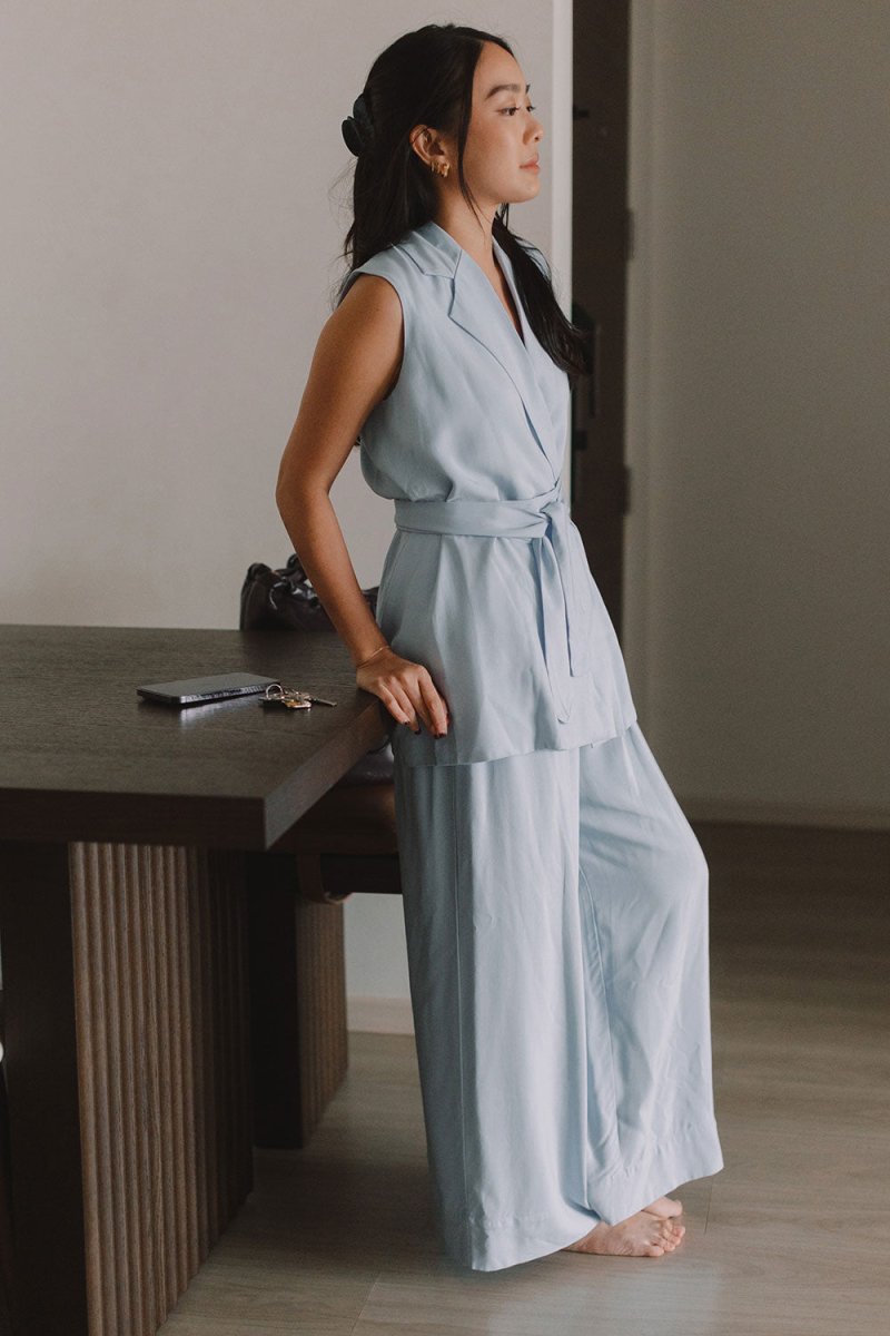 Elongate Elastic Pants in Aqua - Esse-XXS-Regular-