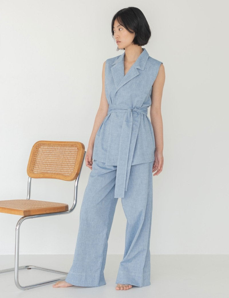 Elongate Elastic Pants in Denim - Esse - XXS - Regular - 