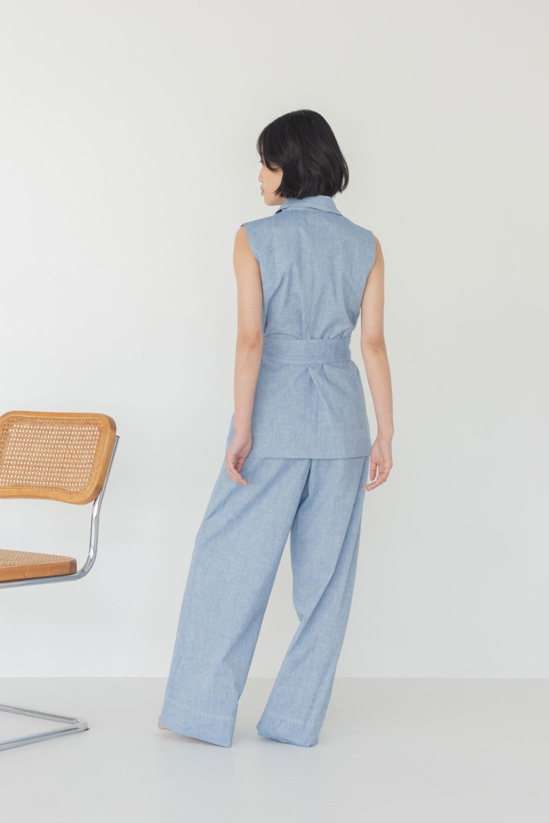 Elongate Elastic Pants in Denim - Esse - XXS - Regular - 